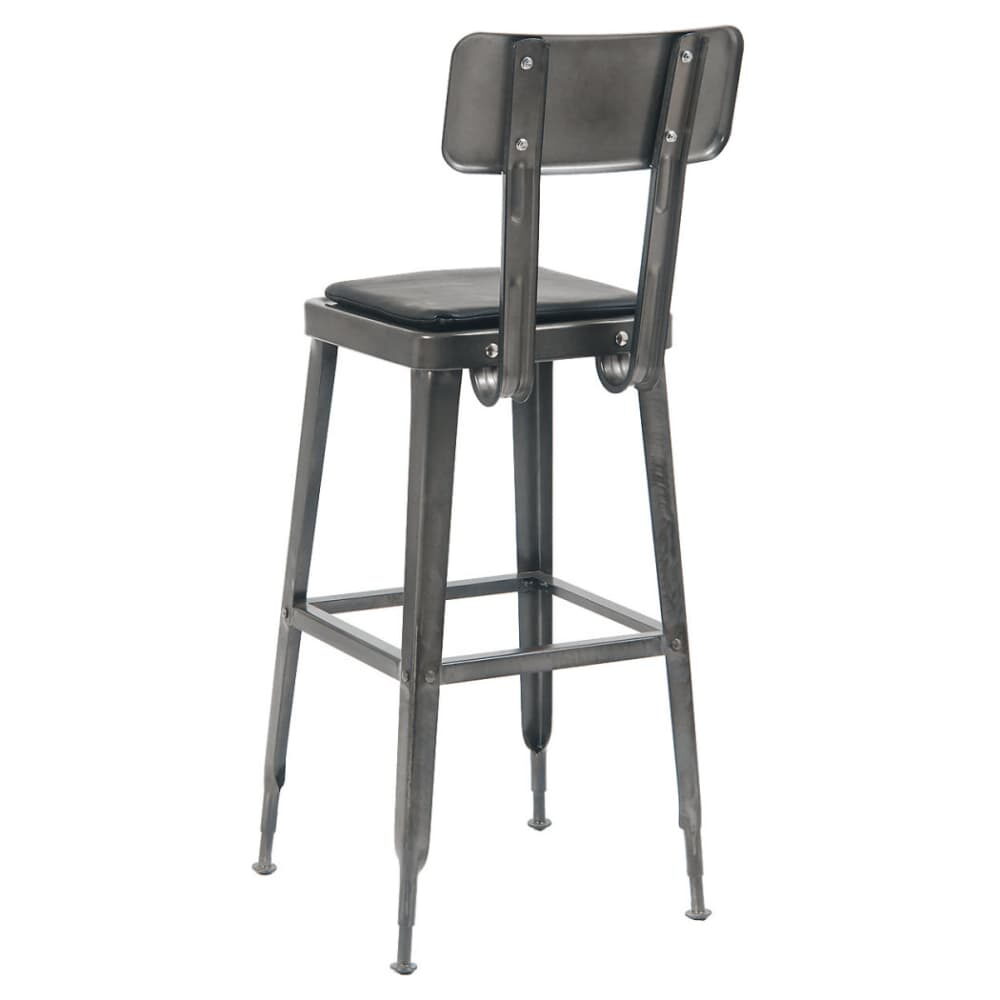 Laurie Bistro-Style Metal Bar Stool in Dark Gray Finish
