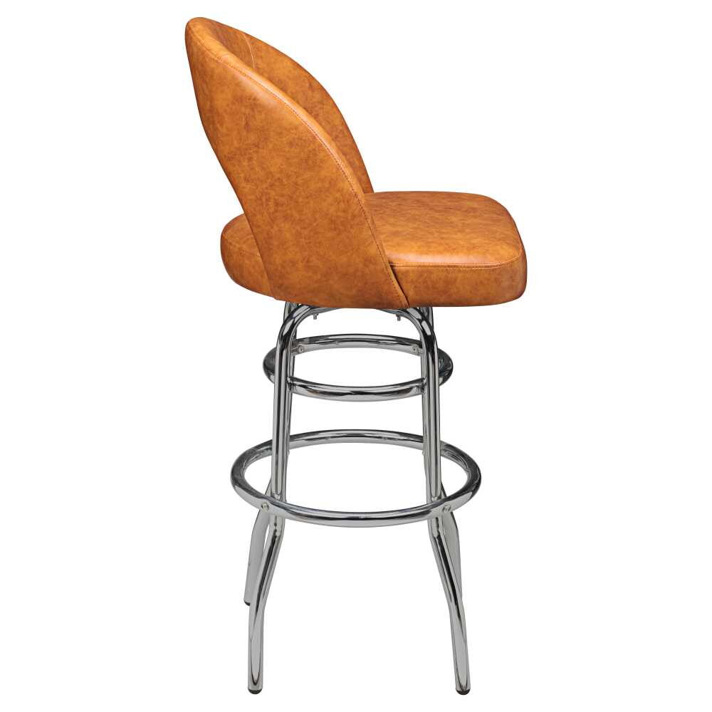 Yali Bucket Swivel Bar Stool with Chrome Frame
