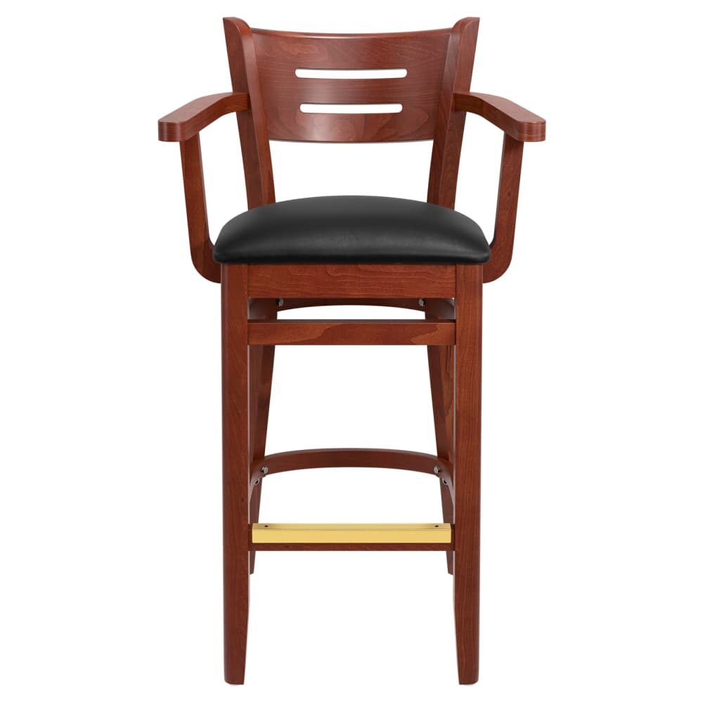 Henry Wood Bar Stool with Arms