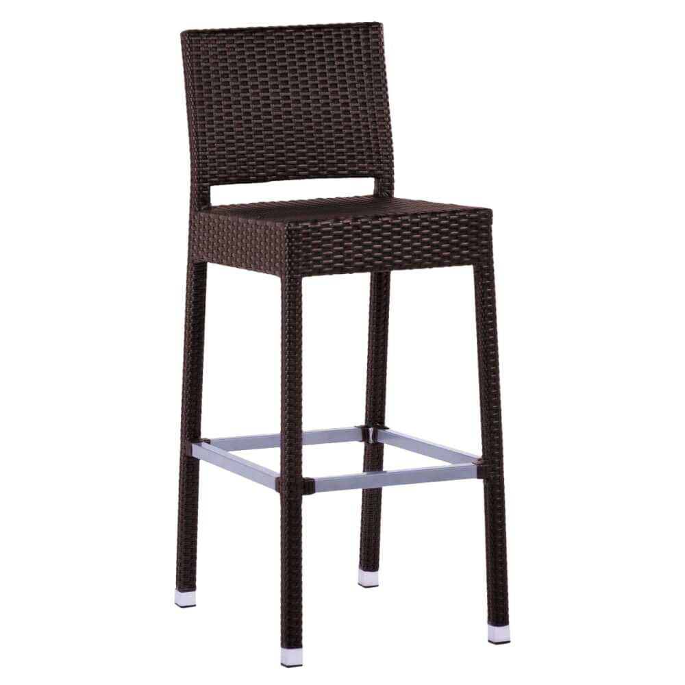Felix Woven Chocolate Rattan Patio Bar Stool