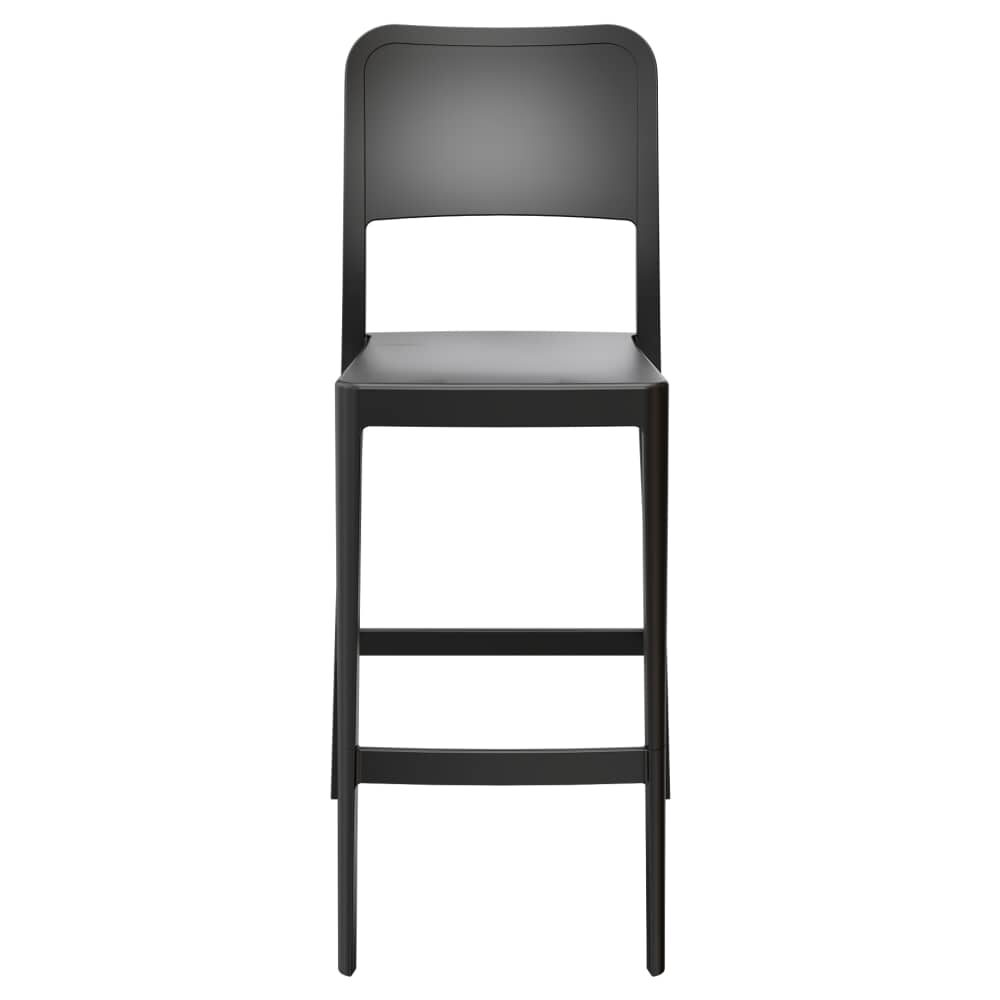 Parker Solid-Back Outdoor Resin Bar Stool