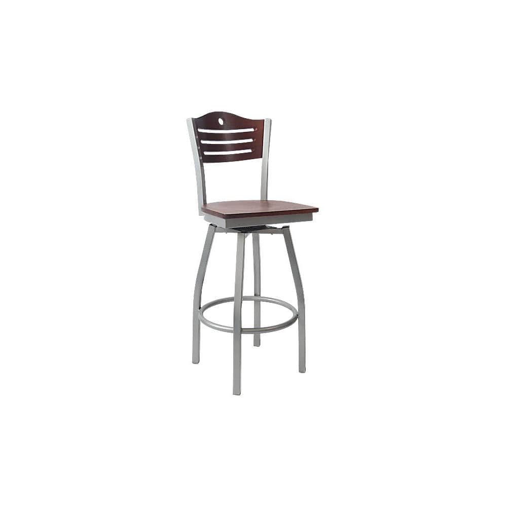 Slatted metal bar stool