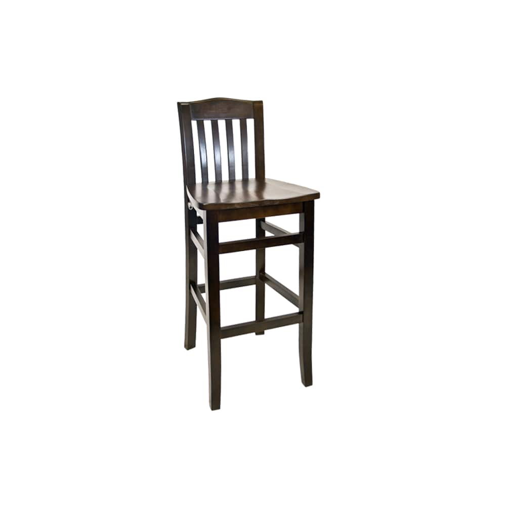 Beechwood Vertical Slat Wood Bar Stool