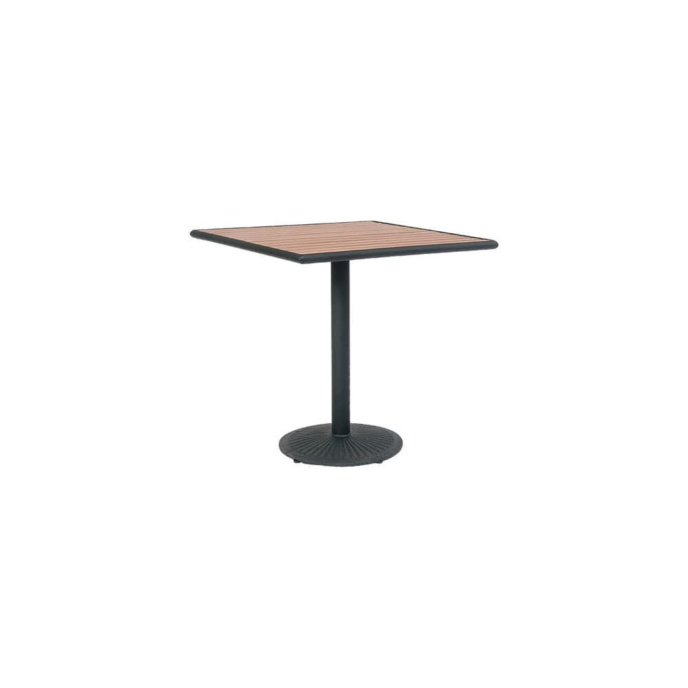 Natural Finish Faux Teak Top with Metal Base