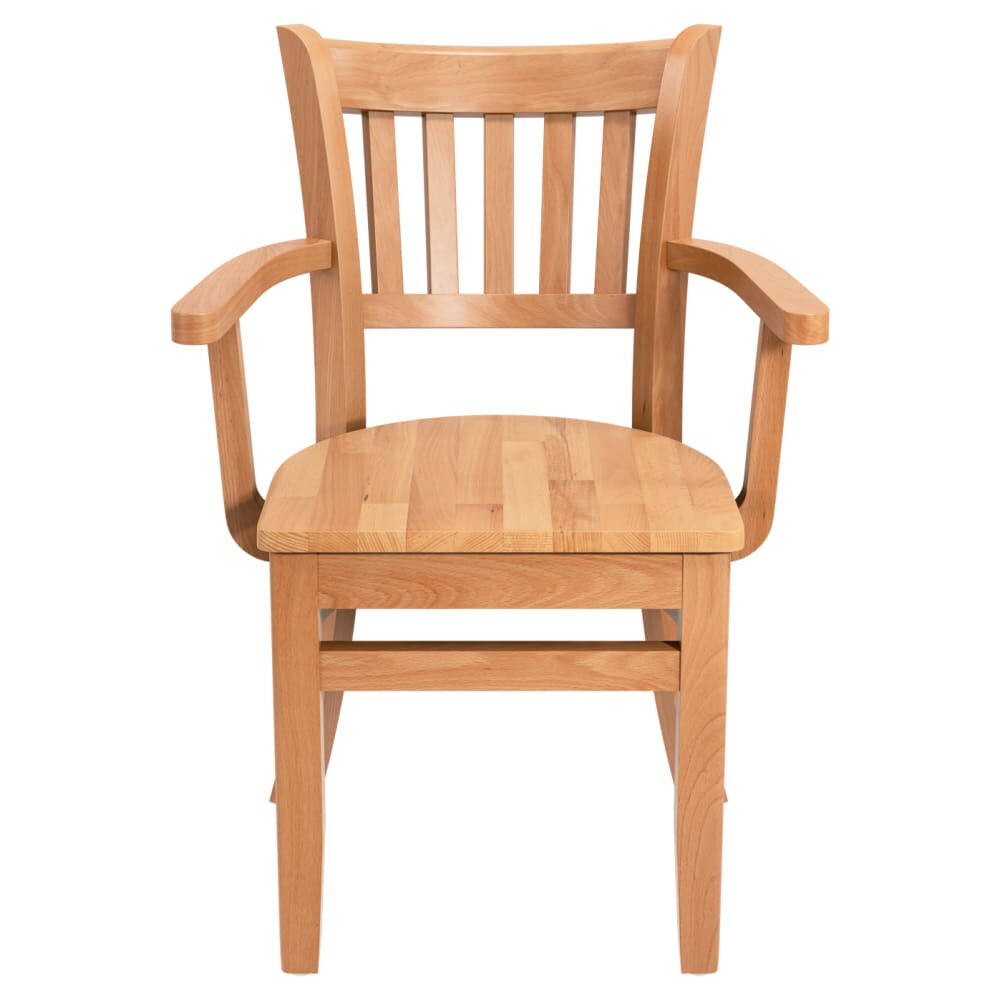 Vertical Slat Wood Chair with Arms