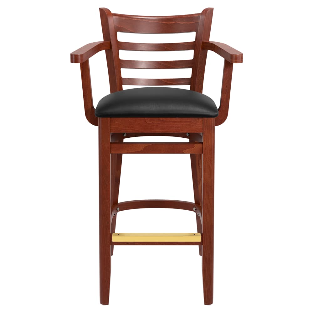 Ladder back wood bar stool