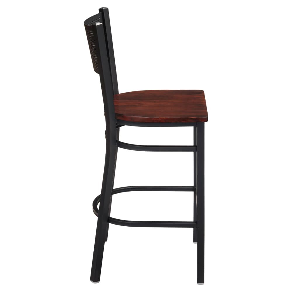 Metal Checker Back Bar Stool