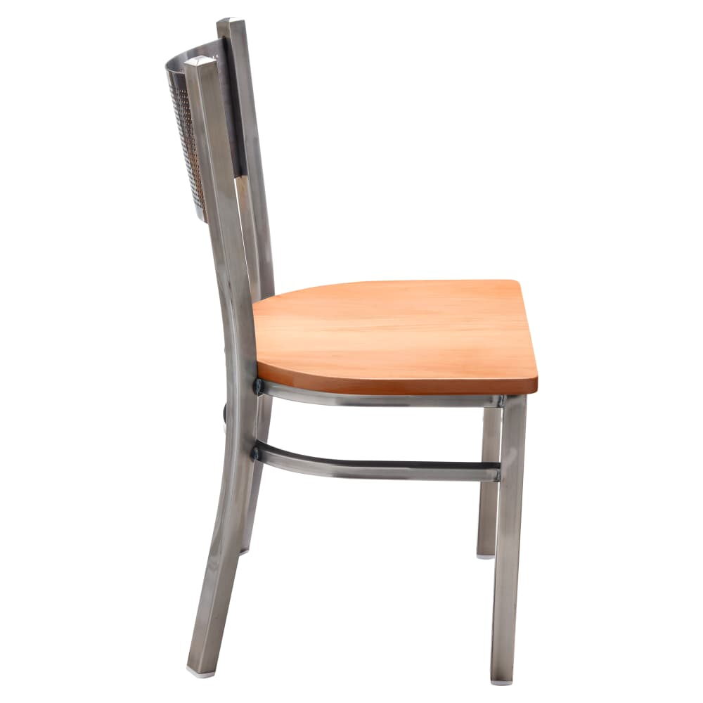 Clear Coat Checker Back Metal Chair