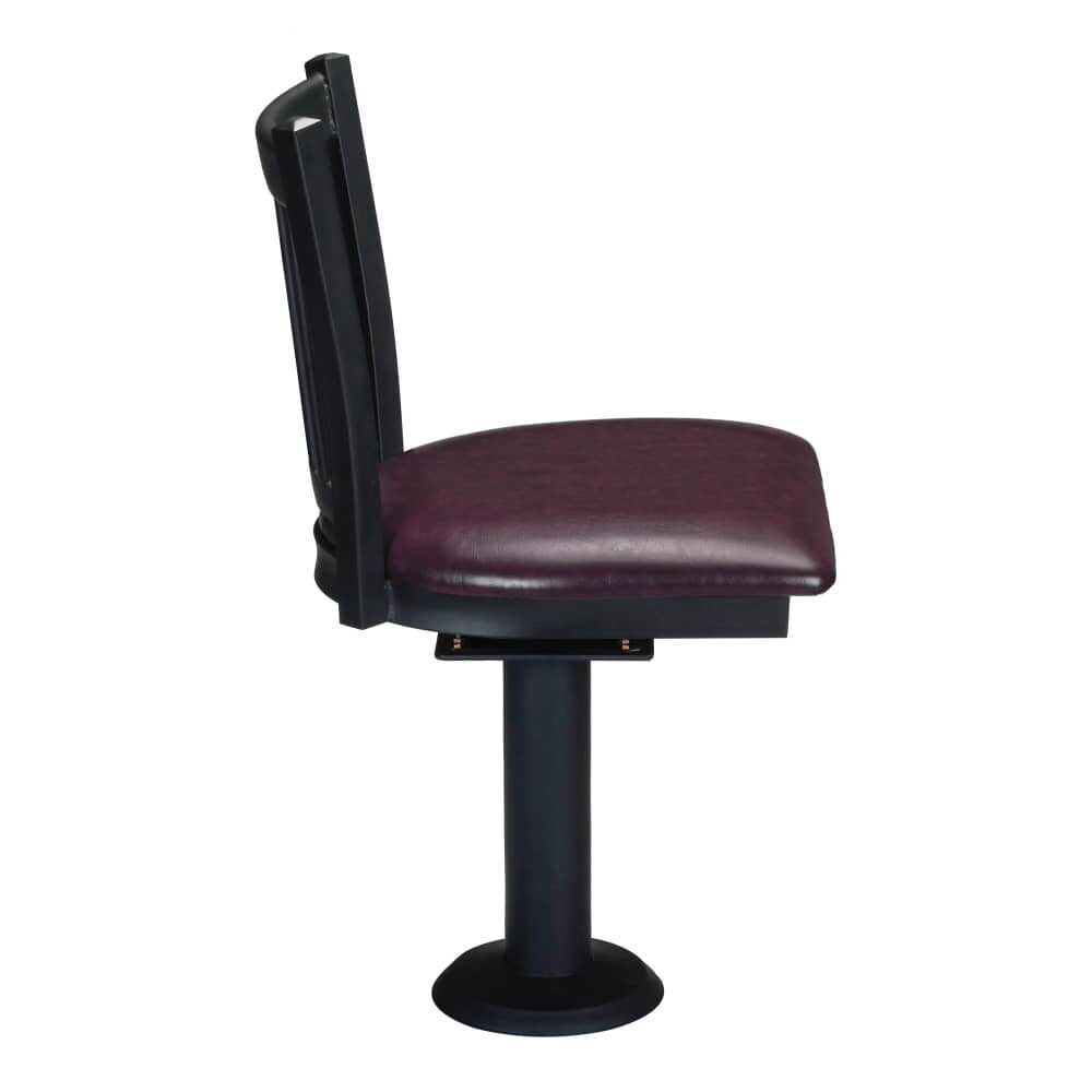 Vertical Slat Bolt-Down Swivel Metal Chair