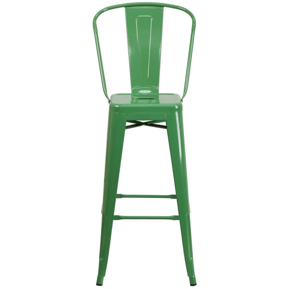 Green Bistro-Style Metal Bar Stool