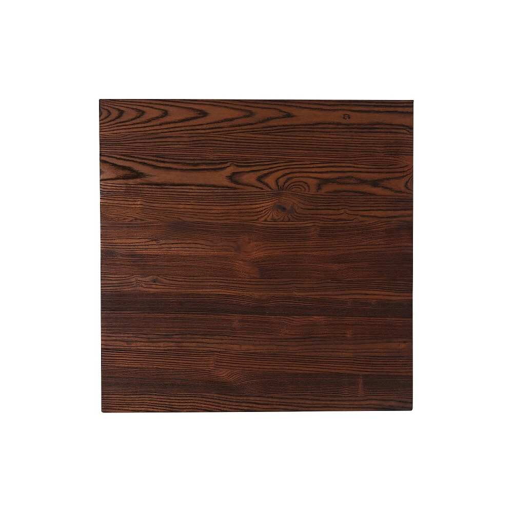 Round Industrial Series Bar-Height Table with Metal Base and Wood Top