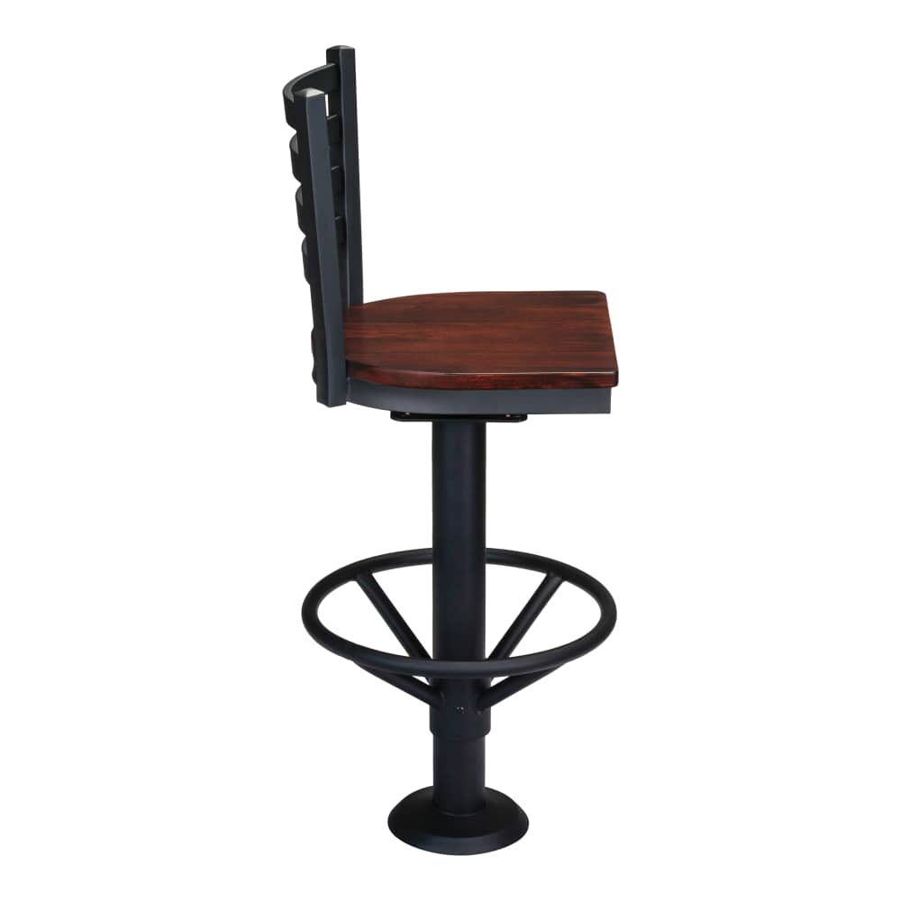 Ladder-Back Bolt-Down Metal Swivel Bar Stool