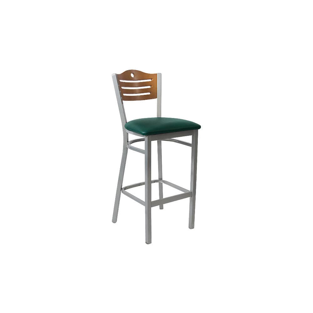 Slatted metal bar stool